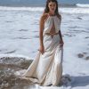 Off White Boho Wedding Dress Minimalist Summer Bridal